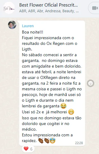 Depoimento amigdalite OX REGEN
